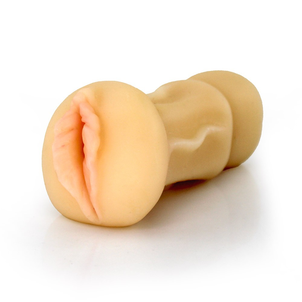 Masturbador Vagina em Ciberskin Super Girl Bege - Vista frontal detalhada do exterior suave e realista