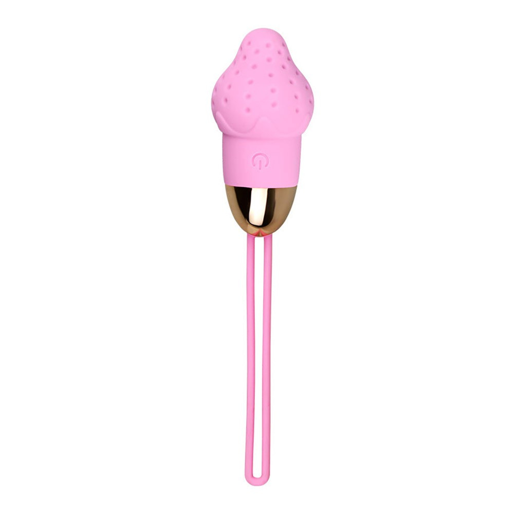 Vibrador Bullet Recarreg�vel Formato Morango Rosa com controle remoto sem fio