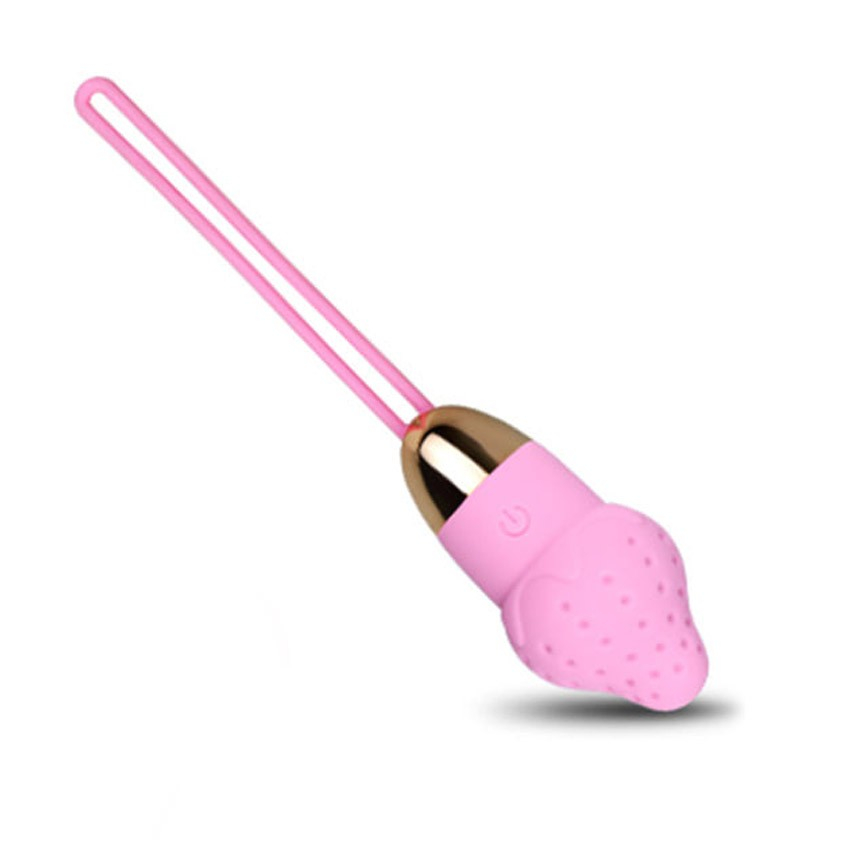 Vibrador Bullet Recarreg�vel em Silicone com 10 Vibra��es Controle sem Fio Formato Morango Rosa | Foto 04