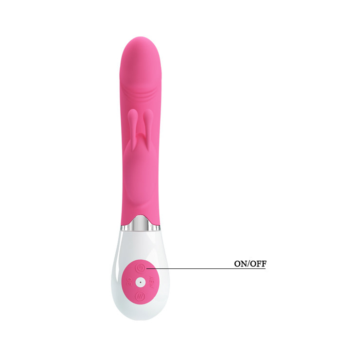 Vibrador Duplo com Estimulador Coelho, Ponta em Formato de Glande Gene Pink | Foto 05