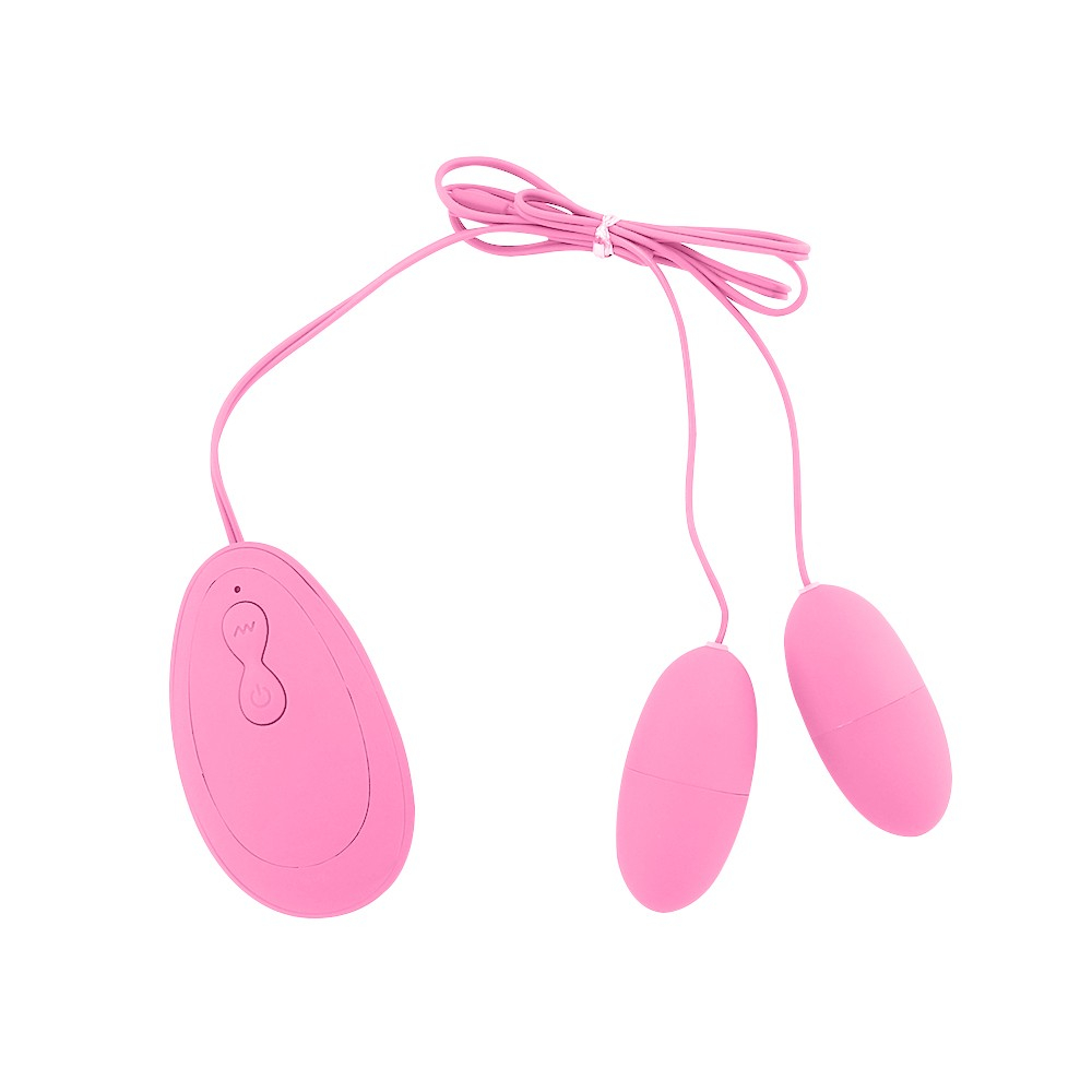 Vibrador Bullet em Silicone Duplo Multivelocidade com Controle com Fio Rosa | Foto 05