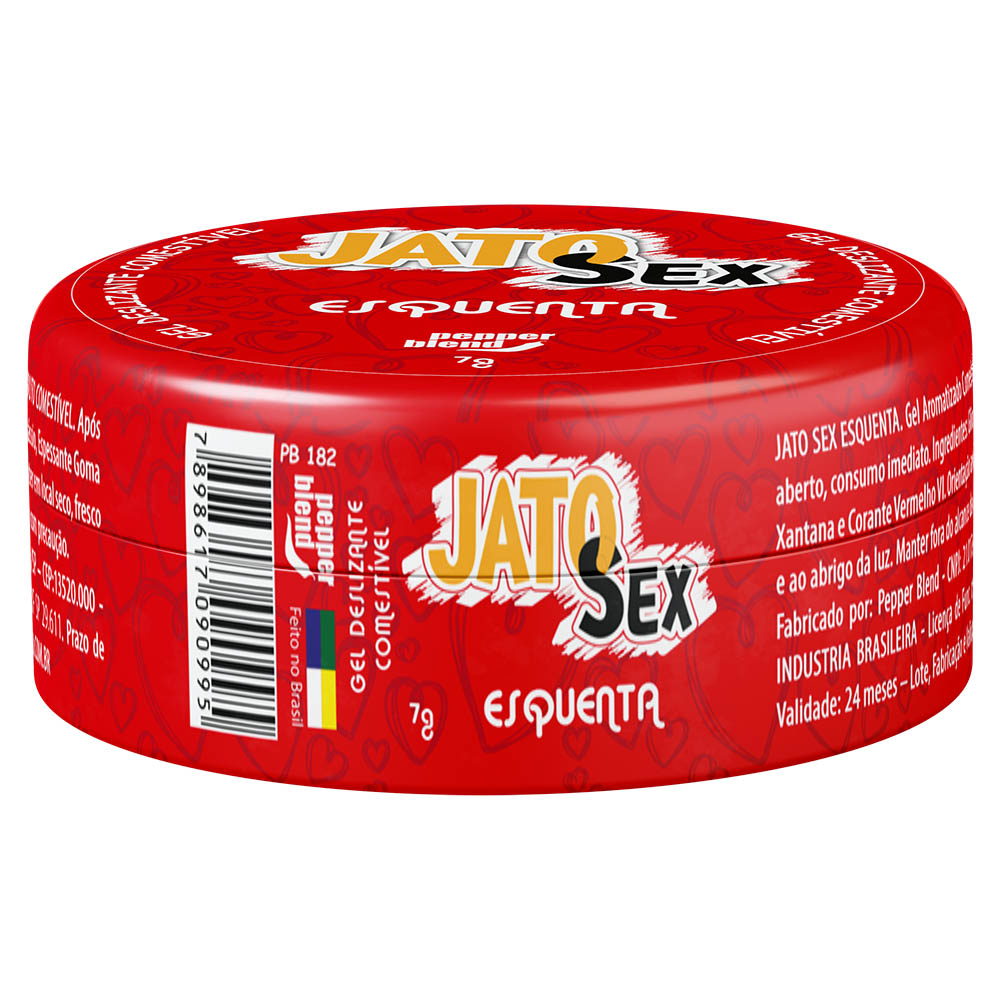 Embalagem do Gel Massageador Hot Comest�vel Deslizante Jato Sex, de 20g, na cor vermelha