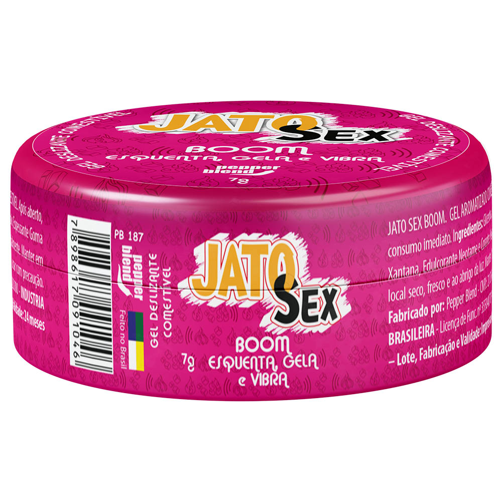 Vibrador Liquido Hot Ice Jato Sex Boom da Pepper Blend, embalagem rosa com texto que esquenta, gela e vibra