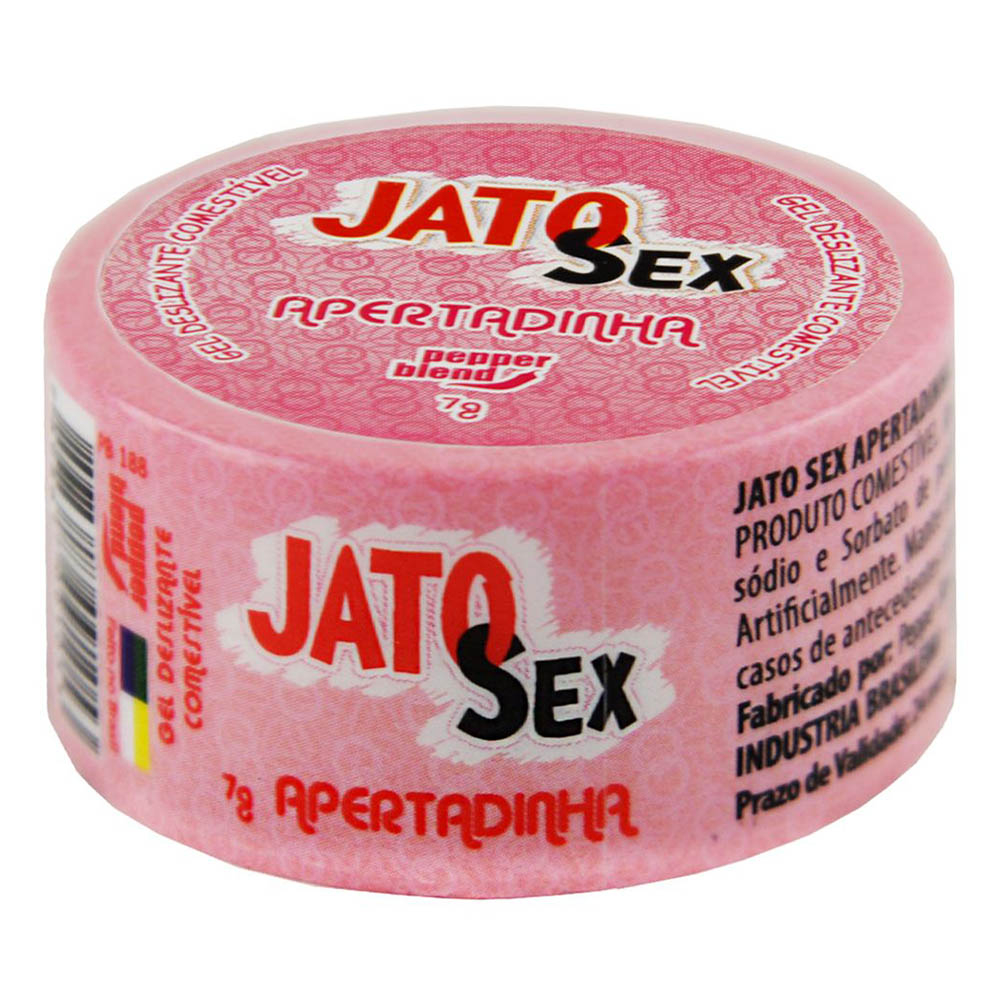 Gel Adstringente Comest�vel Jato Sex Apertadinha 7g, embalagem em rosa com logotipo Jato Sex