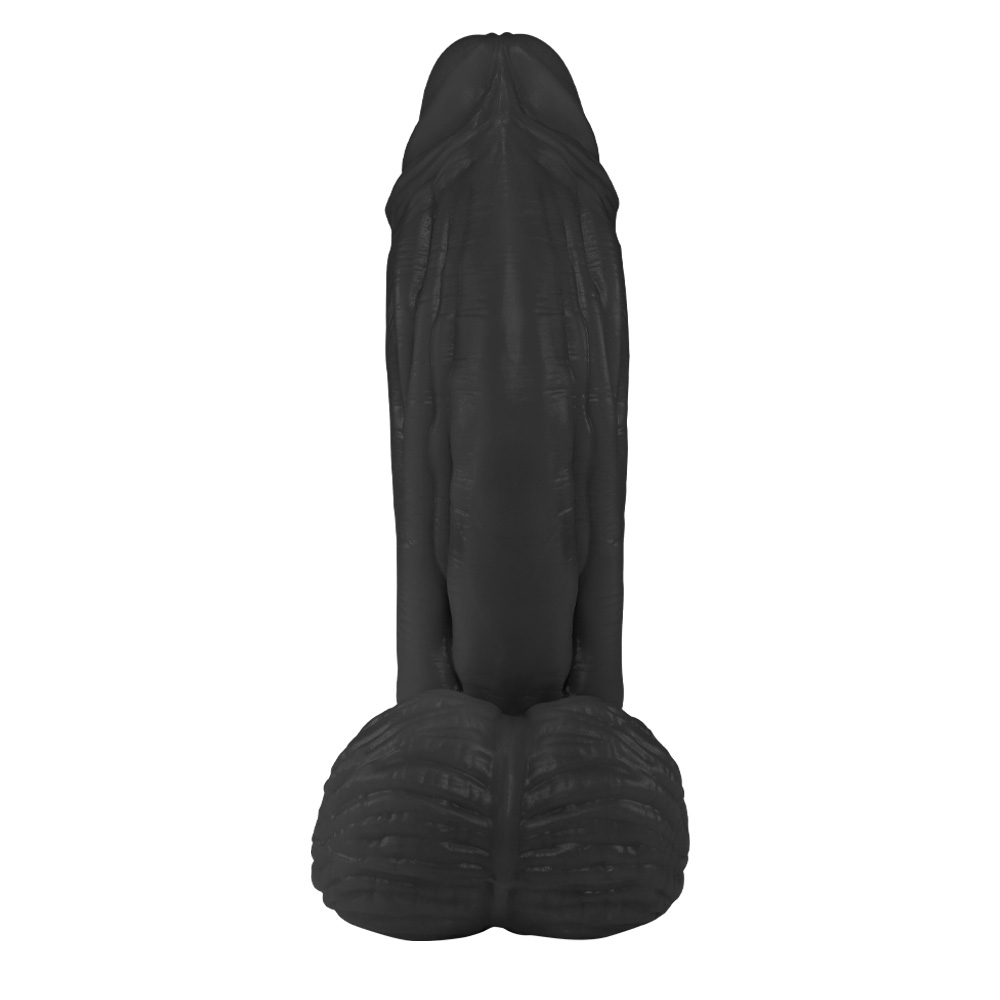 P�nis Large em PVC Flex�vel At�xico com Escroto 21 x 6,5cm Preto | Foto 03