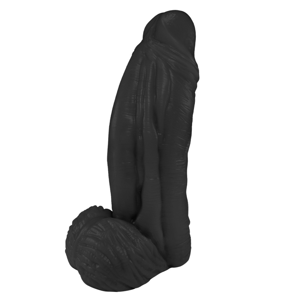 P�nis Large em PVC Flex�vel At�xico com Escroto 21 x 6,5cm Preto | Foto 04