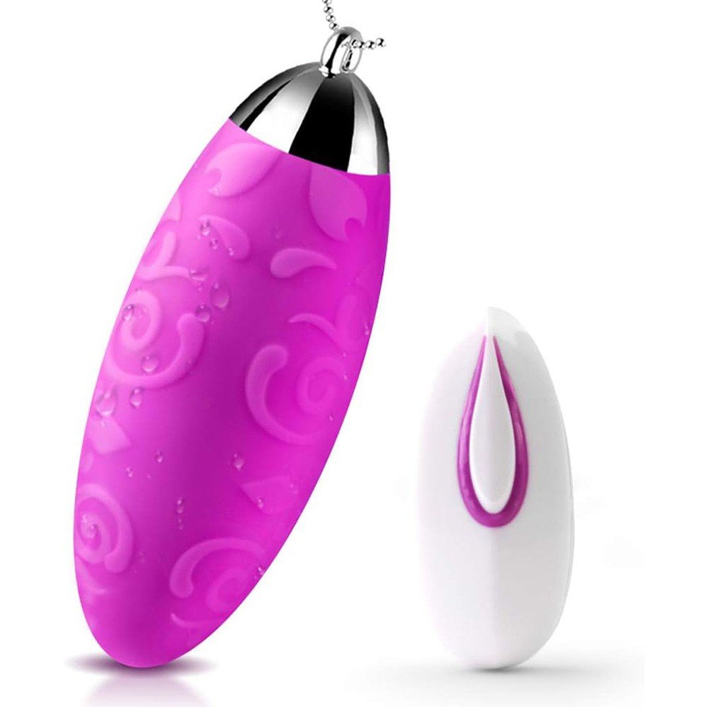 Vibrador Bullet Pink em Silicone Recarreg�vel com Controle sem Fio e 20 Vibra��es: vista frontal detalhando o vibrador e o controle remoto ao lado
