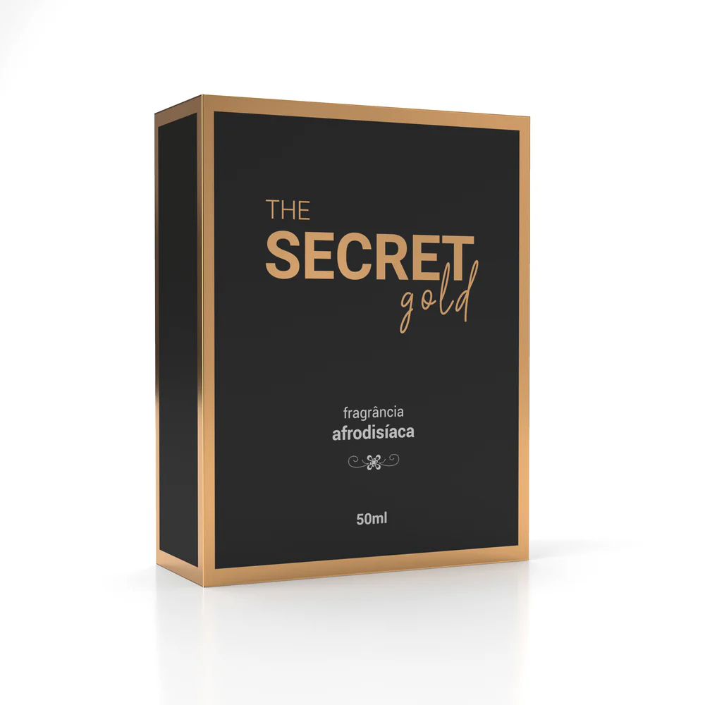 Perfume Feminino Deo Col�nia Afrodis�aca The Secret Gold 50ml, imagem da caixa em perspectiva
