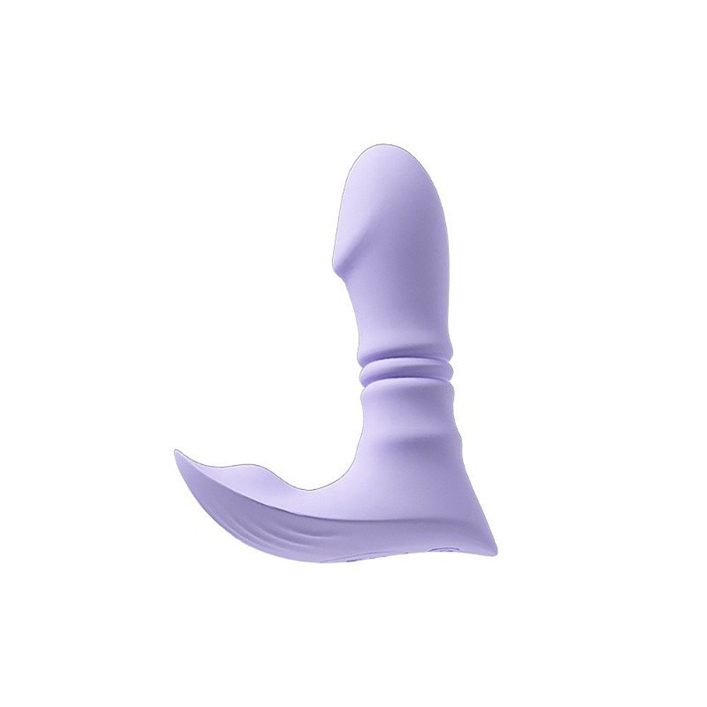 Vibrador Feminino Recarreg�vel em Silicone com 10 Velocidades de Vai e Vem e Controle sem Fio Lil�s | Foto 05