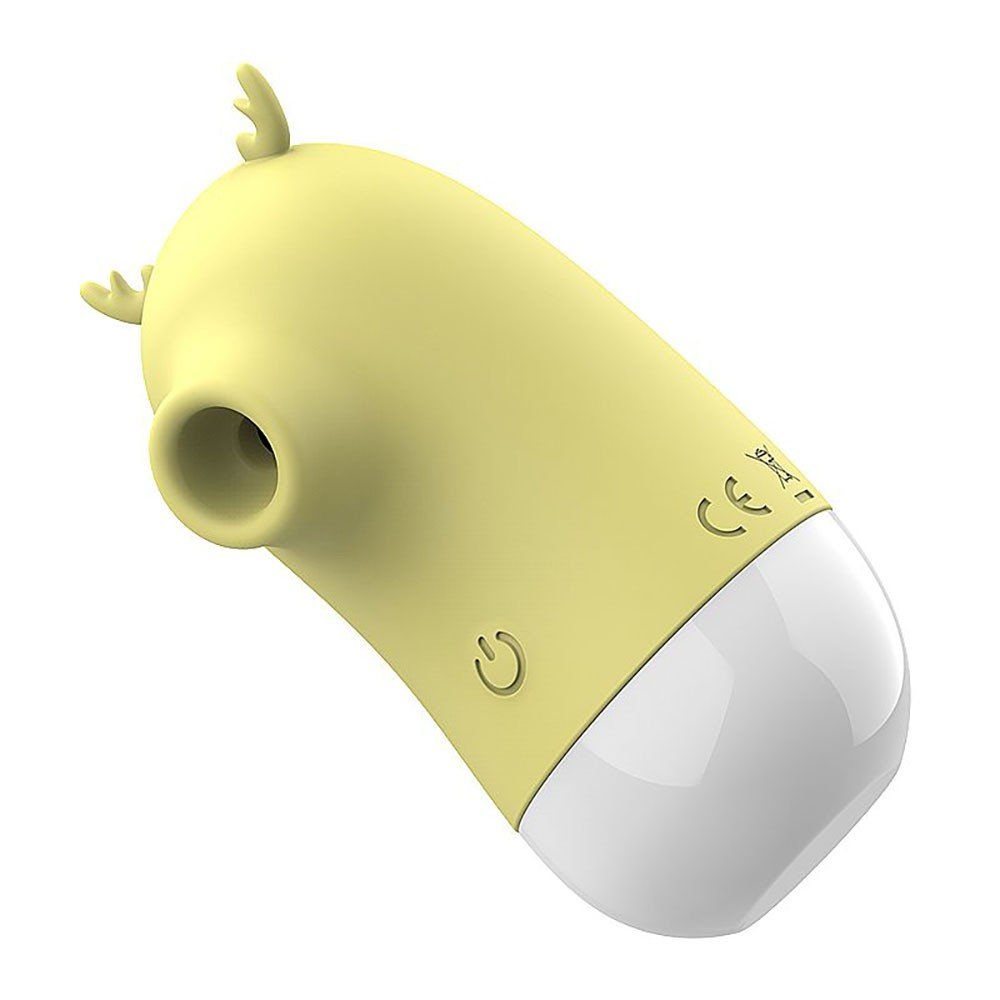 Vibrador para Clit�ris em Silicone Recarreg�vel 5 Pulsa��es e 5 Estimula��es de L�ngua Alce Amarelo - Vista lateral