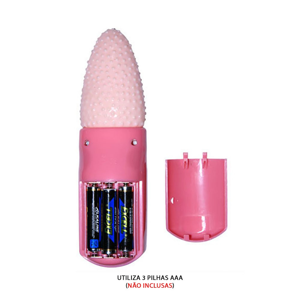 Vibrador para Clit�ris em Silicone Formato de L�ngua Multivelocidade com Bullet Rosa | Foto 04