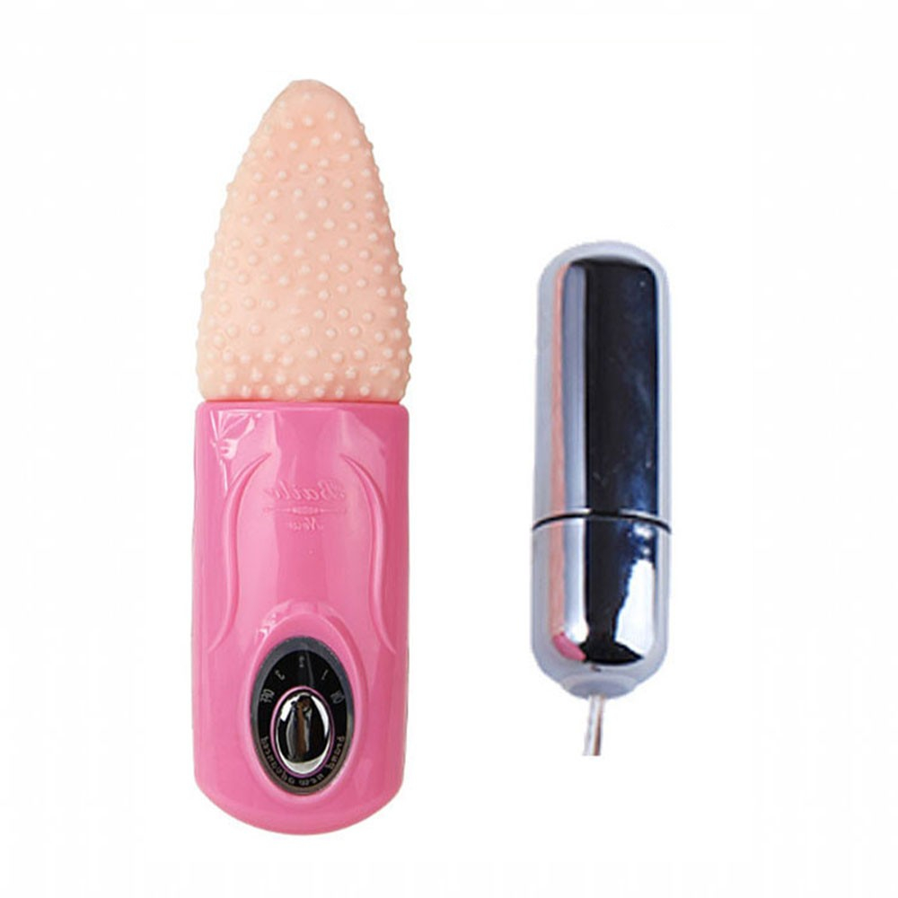 Vibrador para Clit�ris em Silicone Formato de L�ngua Multivelocidade com Bullet Rosa | Foto 05