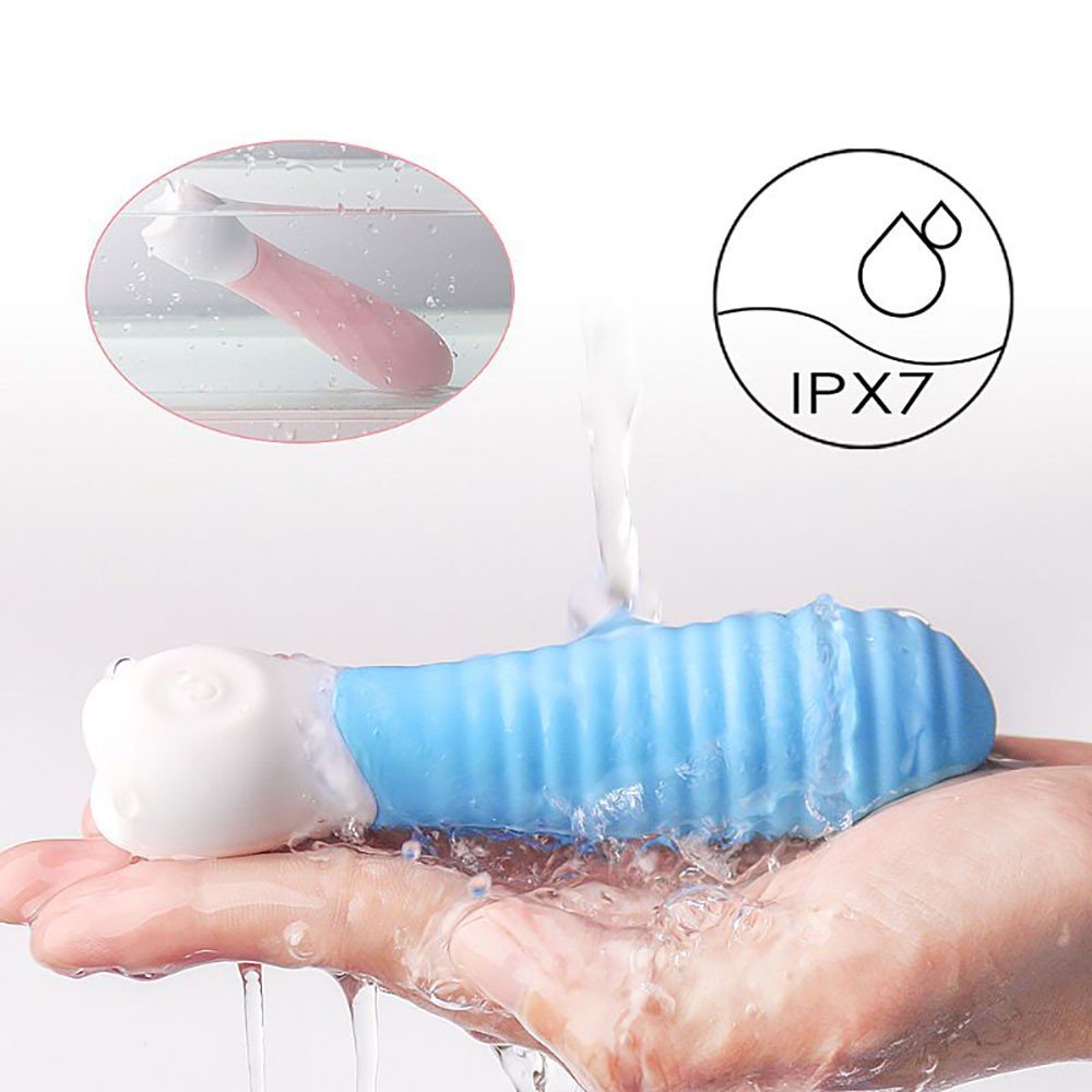 Vibrador Feminino em Silicone Recarreg�vel com 9 Vibra��es Mini-2 Azul | Foto 04