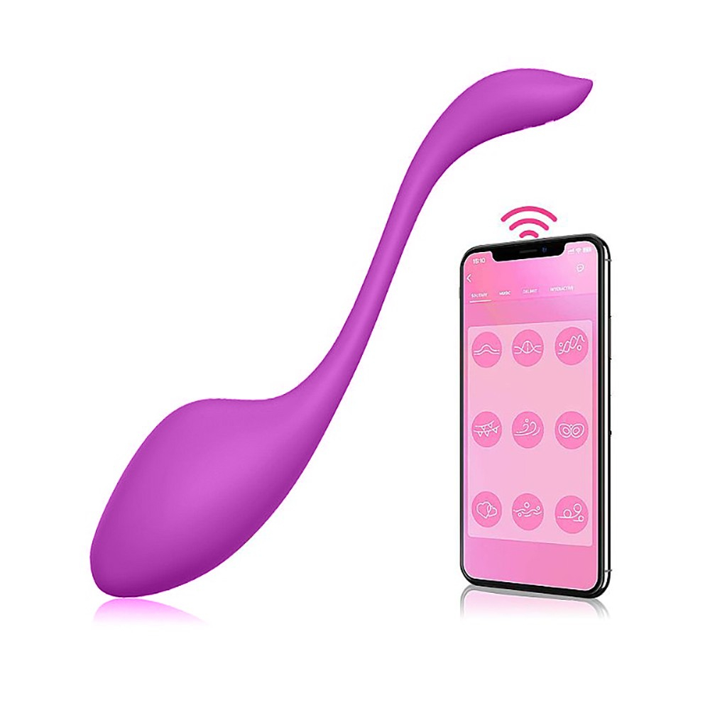 Vibrador para Casal Recarreg�vel em Silicone Roxo com Controle por APP | Foto 02