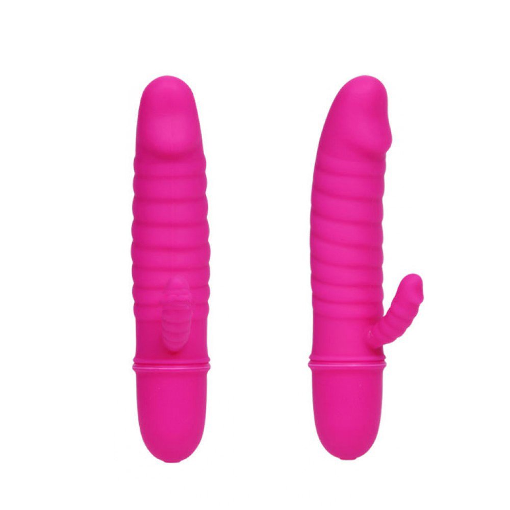 Vibrador Feminino com Estimulador Clitoriano Arnd Pink | Vista frontal e traseira, mostrando detalhes