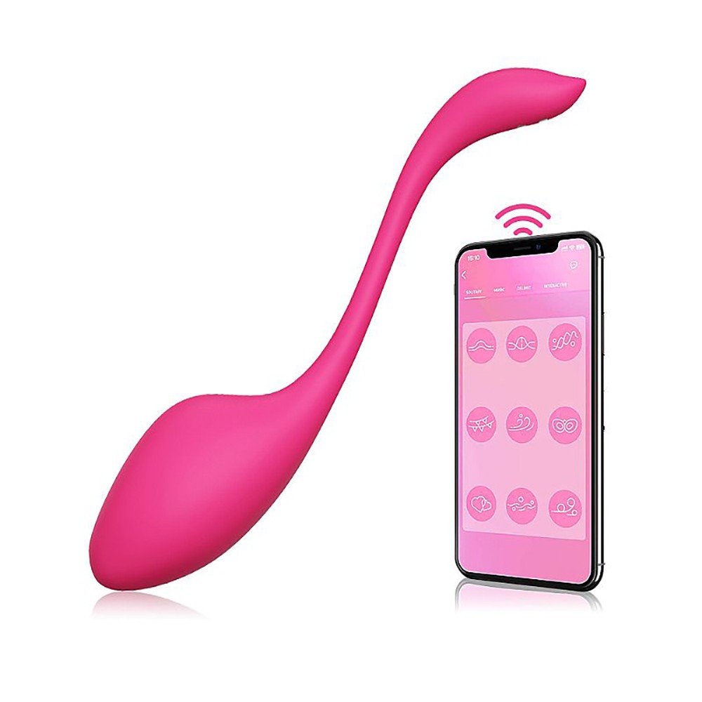 Vibrador para Casal Recarreg�vel em Silicone com 10 Vibra��es e Controle por APP Pink e smartphone com o aplicativo de controle