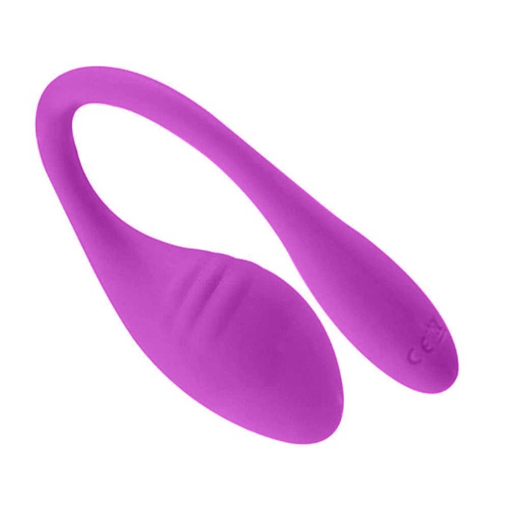 Vibrador para Casal Recarreg�vel Roxo - vista angular do produto para exemplificar o formato