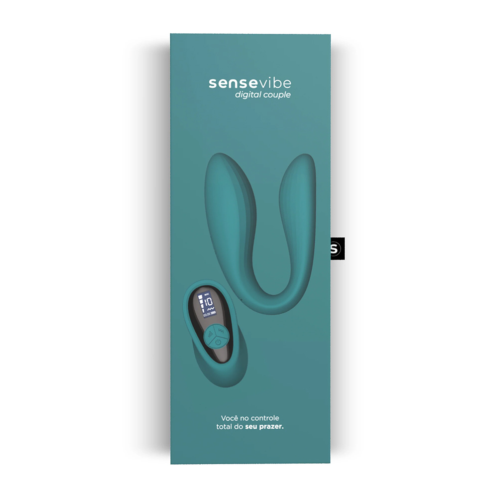 Vibrador para Casal Recarreg�vel em Silicone com 10 Vibra��es com Controle sem Fio Couple Cyan | Foto 05