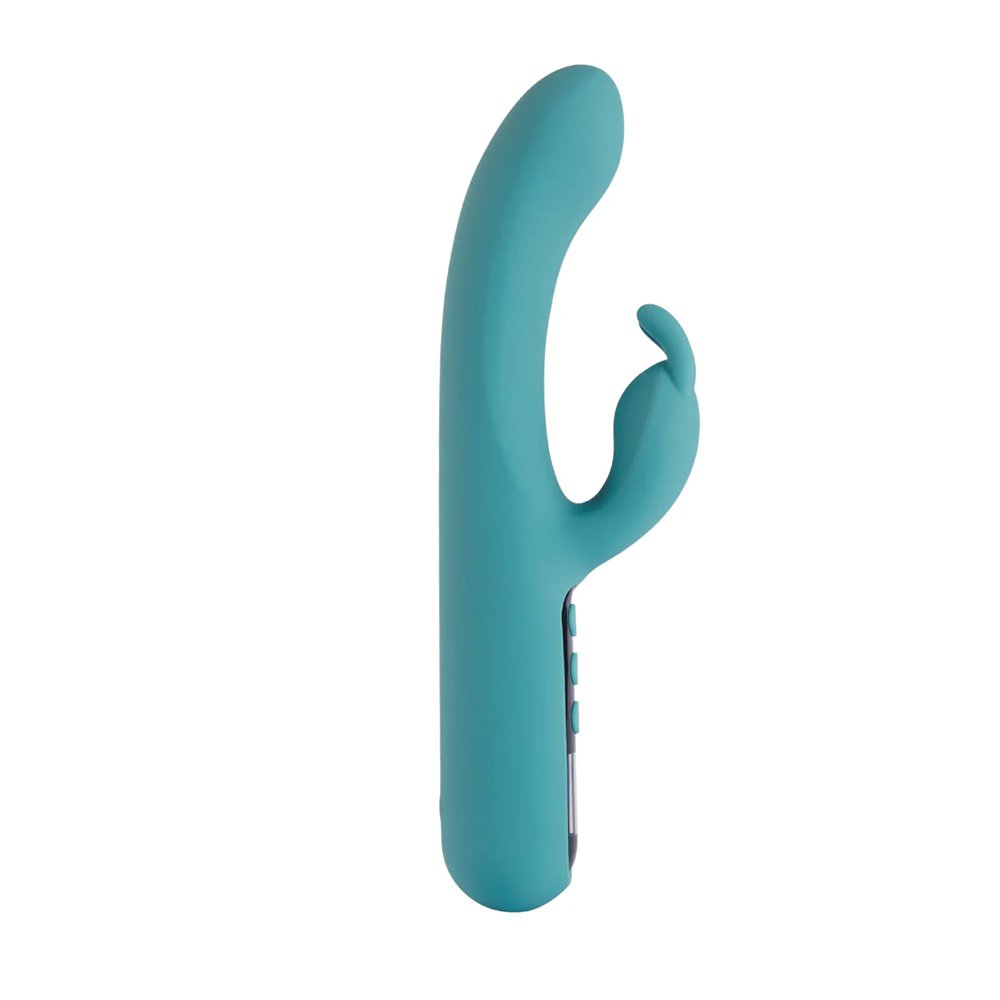 Vibrador Duplo Recarreg�vel em Silicone com 10 Vibra��es e 4 Velocidades Visor Digital Rabbit Cyan | Foto 05
