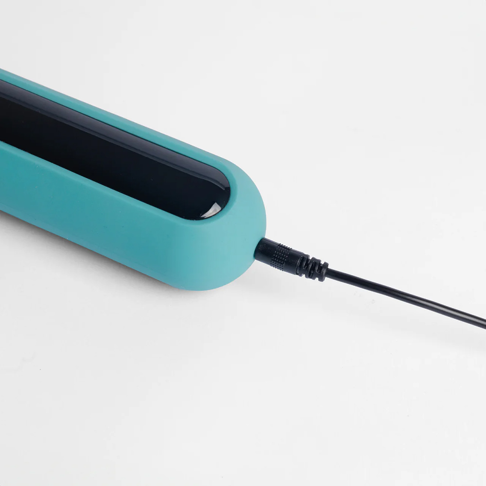 Massageador Er�tico Recarreg�vel em Silicone 10 Vibra��es e 4 Velocidades Visor Digital Wand Cyan | Foto 05