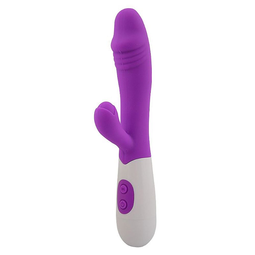 Vibrador Duplo em Silicone � Pilha com 30 Vibra��es Sime 2 Roxo | Foto 04