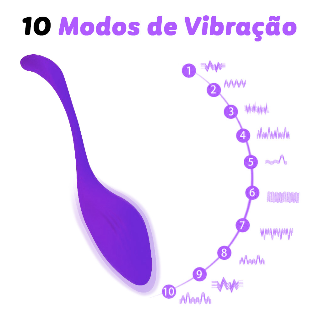 Vibrador para Casal Recarreg�vel em Silicone Roxo com 10 Vibra��es e Controle por Aplicativo