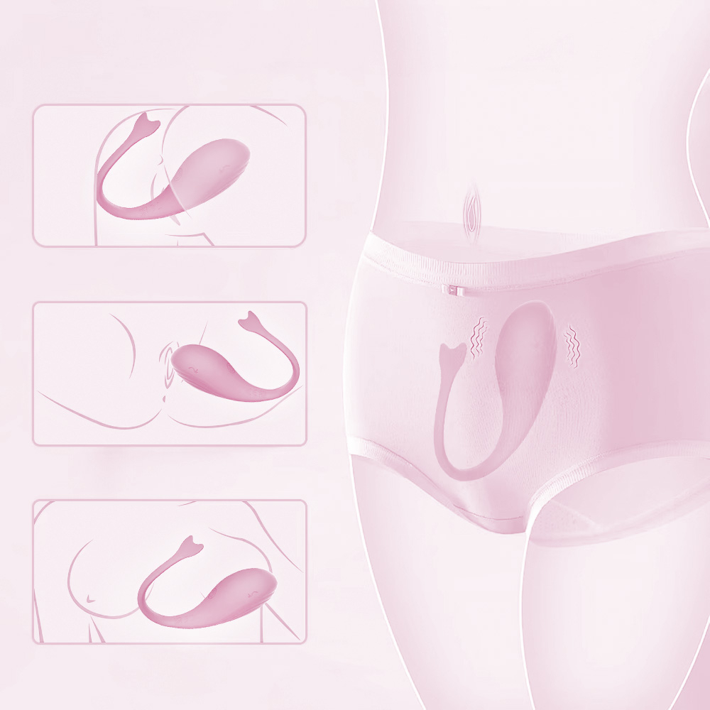 Vibrador Discreto Recarreg�vel em Silicone com 9 Vibra��es e Controle por APP Whale Rosa | Foto 04