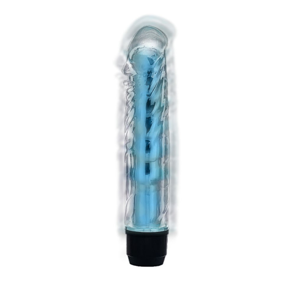 Vibrador Personal Multivelocidade com Capa Formato de P�nis em Silicone Jenny Azul | Foto 04