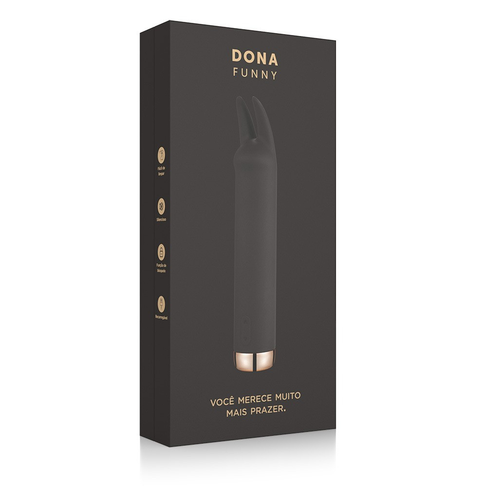 Vibrador Bullet Recarreg�vel em Silicone com 10 Vibra��es Funny Preto | Foto 05