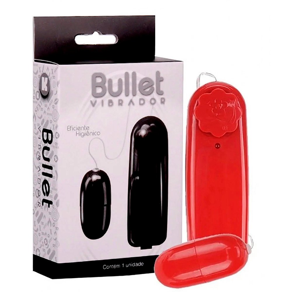 Vibrador Bullet C�psula com Multivelocidade e Controle Remoto com Fio Vermelho | Foto 02