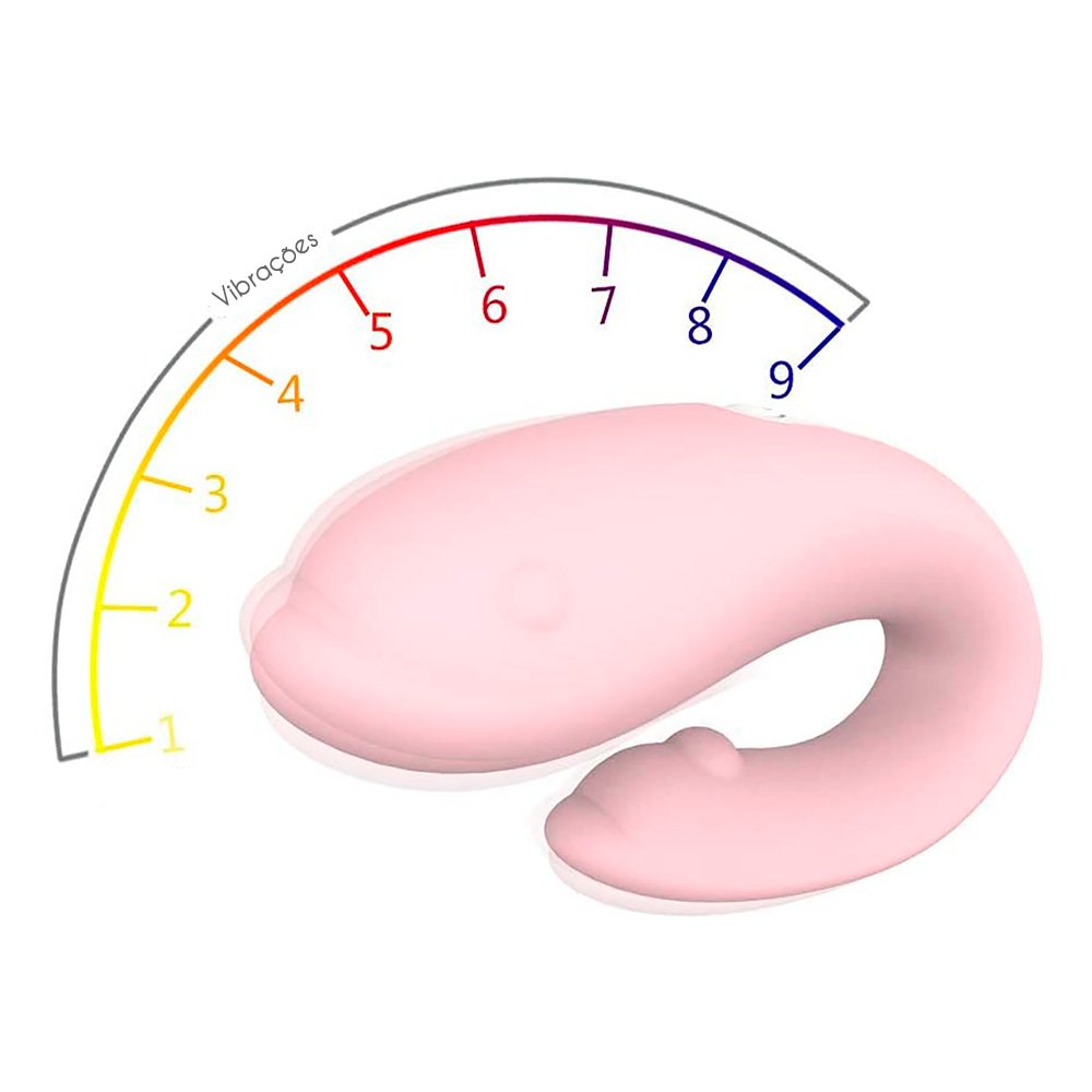 Vibrador para Casal Golfinho Recarreg�vel Winter em Silicone Rosa | Foto 04