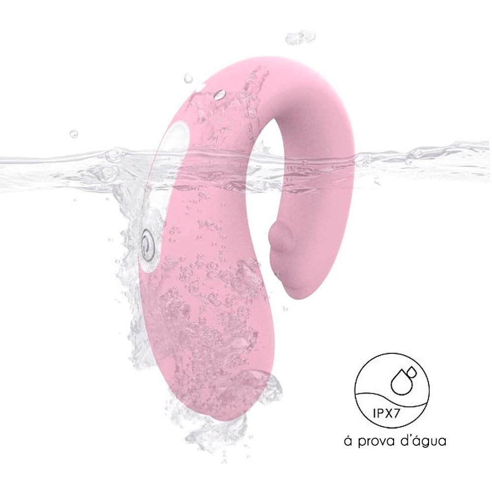 Vibrador para Casal Golfinho Recarreg�vel Winter em Silicone Rosa | Foto 05