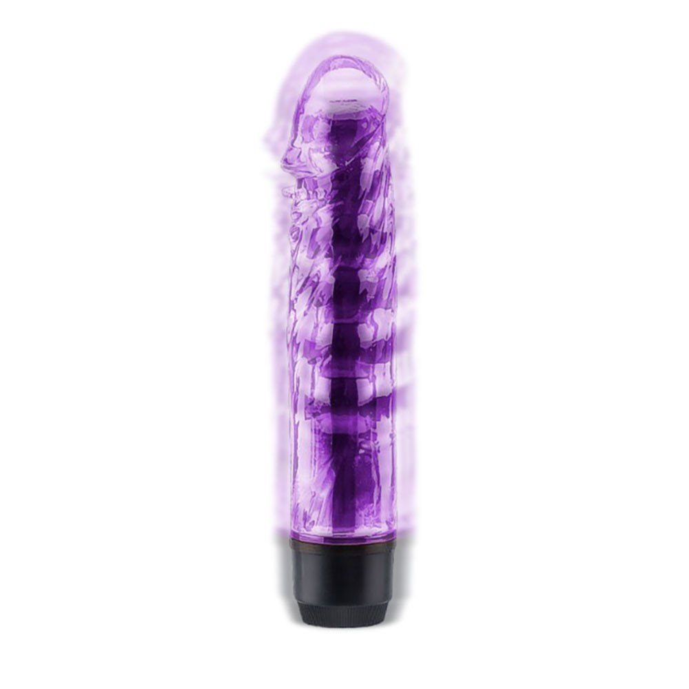 Vibrador Personal Multivelocidade com Capa Formato de P�nis em Silicone Jenny Roxo | Foto 04