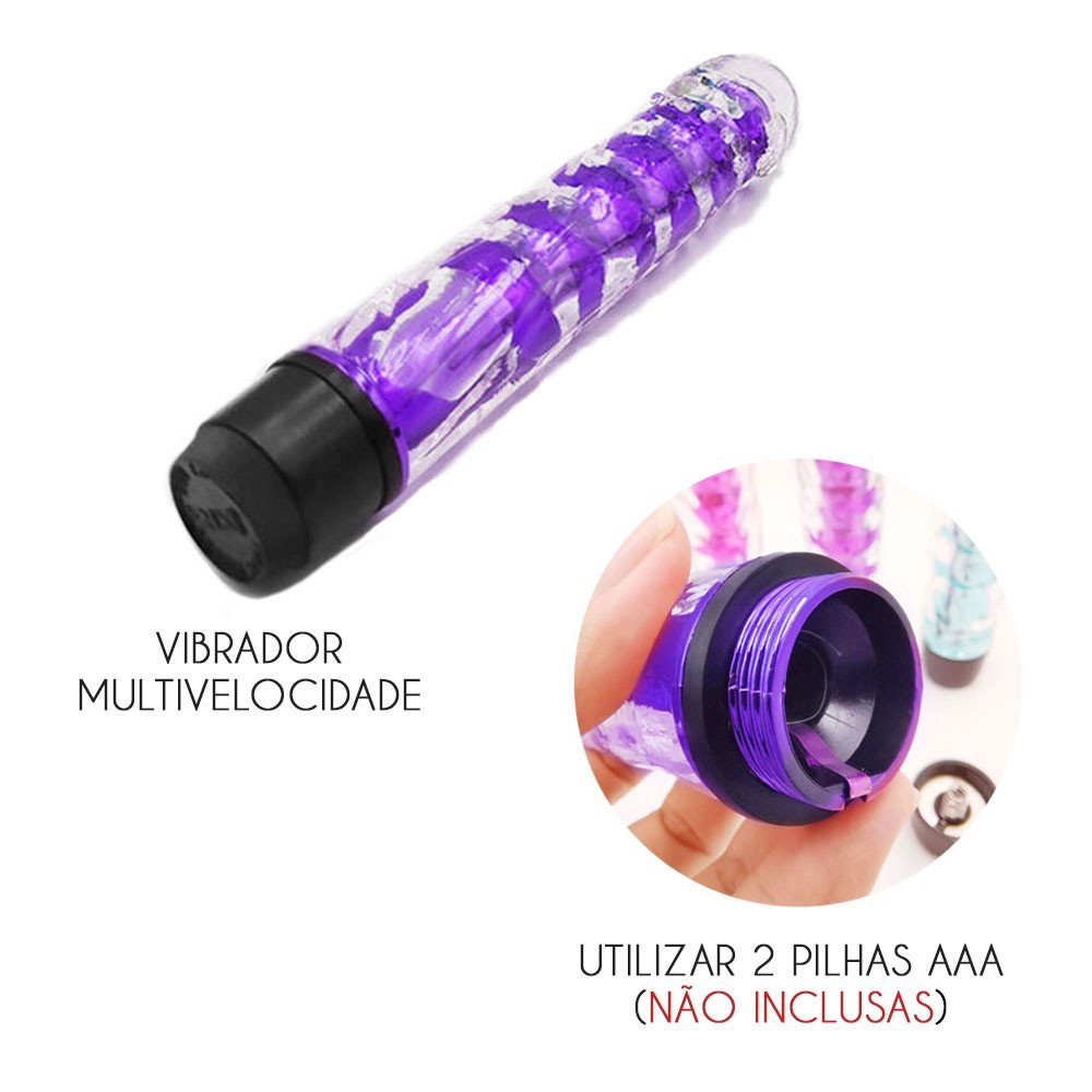 Vibrador Personal Multivelocidade com Capa Formato de P�nis em Silicone Jenny Roxo | Foto 05