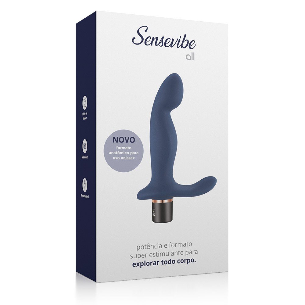 Vibrador Duplo Recarreg�vel em Silicone com 10 Vibra��es ALL Azul | Foto 05