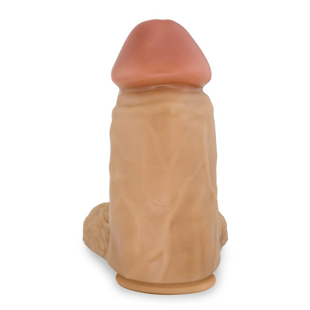 P�nis Real�stico Flex�vel com Escroto e Ventosa Massaranduba 18 x 7,6cm Bege | Foto 03