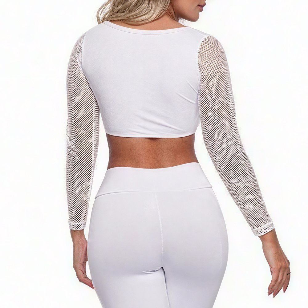 Conjunto Sensual Sexy em Suplex Poliamida e Tela, vista traseira do cropped e cal�a