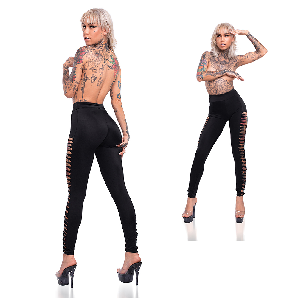 Cal�a Sensual Sexy Preta com Tiras Laterais - Vista Traseira