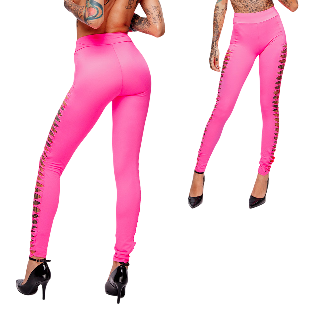 Cal�a Sensual Sexy em Suplex Poli�ster com Tiras na Lateral Pink | Vista traseira detalhada das tiras