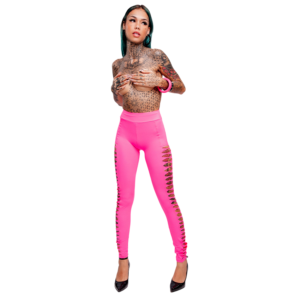 Cal�a Sensual Sexy em Suplex Poli�ster com Tiras na Lateral Pink | Foto 05