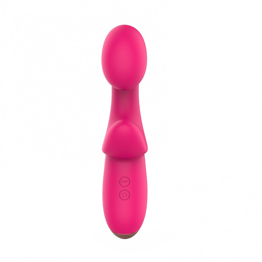 Vibrador Duplo em Silicone Aveludado Recarreg�vel com 10 Vibra��es para Ponto G e Clit�ris Pink | Foto 04
