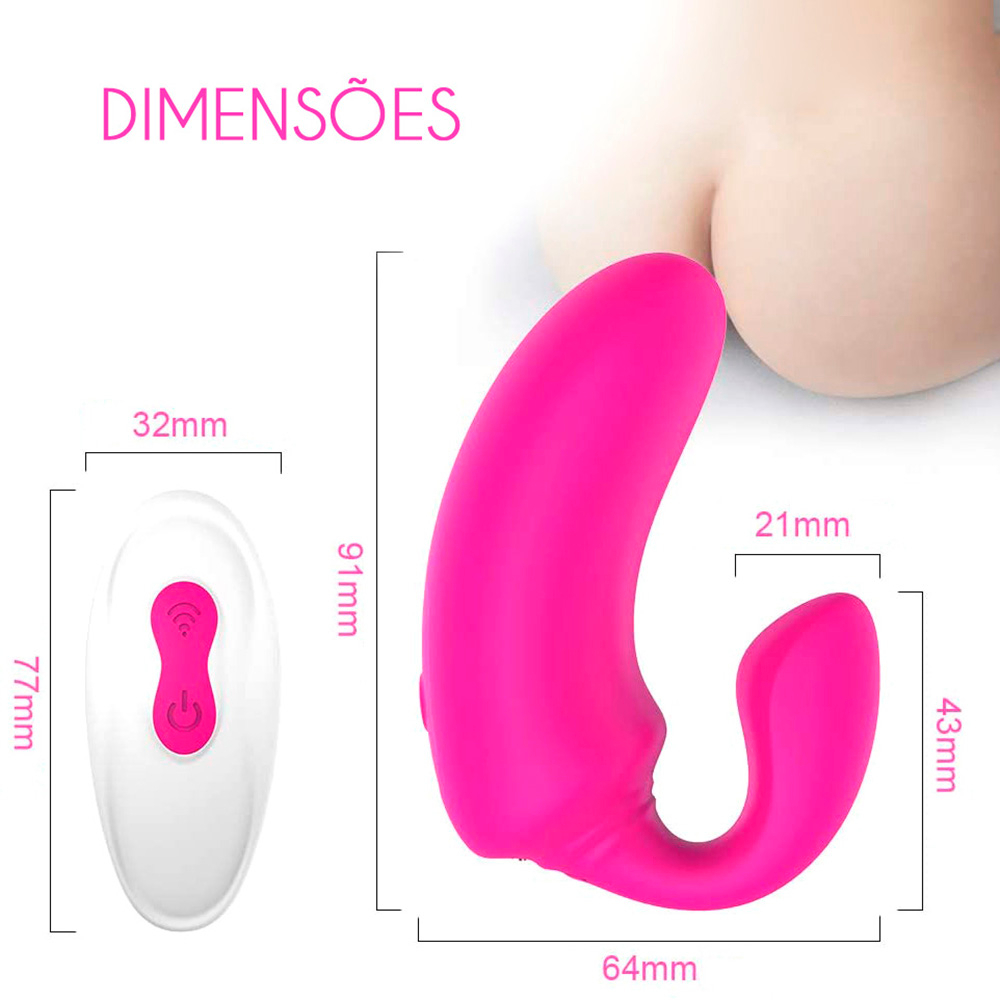 Vibrador para Casal em Silicone com Controle Remoto sem Fio Pink | Foto 04