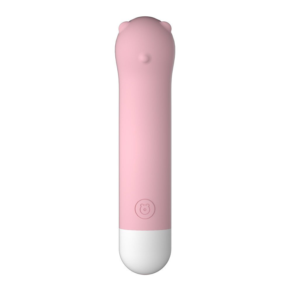 Vibrador Ponto G em Silicone com Toque Aveludado Urso Rosa