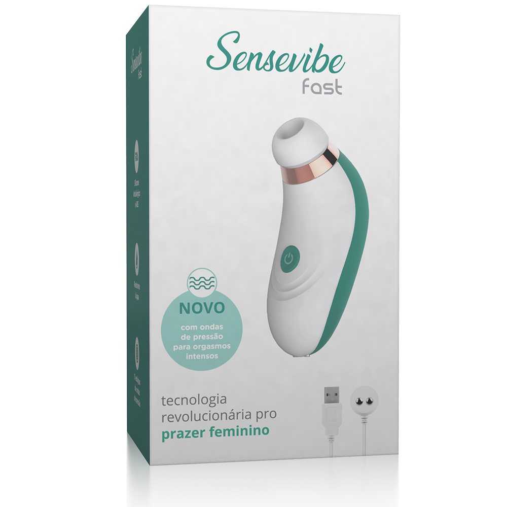 Vibrador para Clit�ris Recarreg�vel em Silicone com 11 Ondas de Press�o Cyan | Foto 05