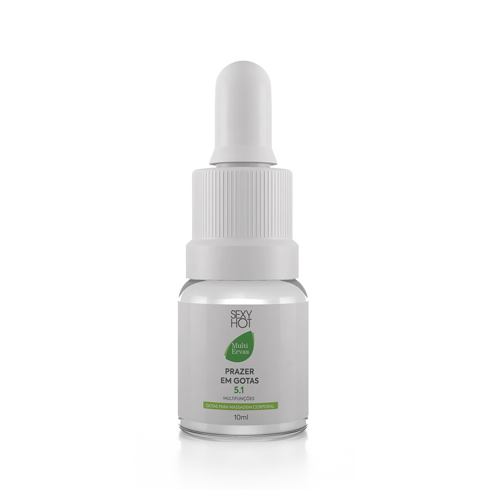 Gel Excitante Unissex em Gotas com Aloe Vera 5.1 Multifun��es 10ml | Detalhe do frasco conta-gotas