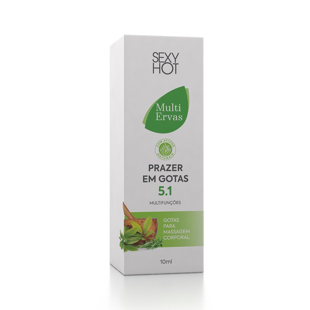 Gel Excitante Unissex em Gotas com Aloe Vera 5.1 Multifun��es 10ml | Frasco na caixa com visual completo
