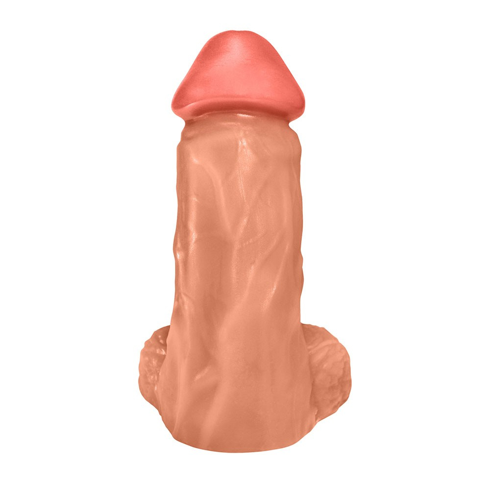 P�nis Real�stico Flex�vel com Escroto Cumaru 19 x 6cm Bege - imagem 03