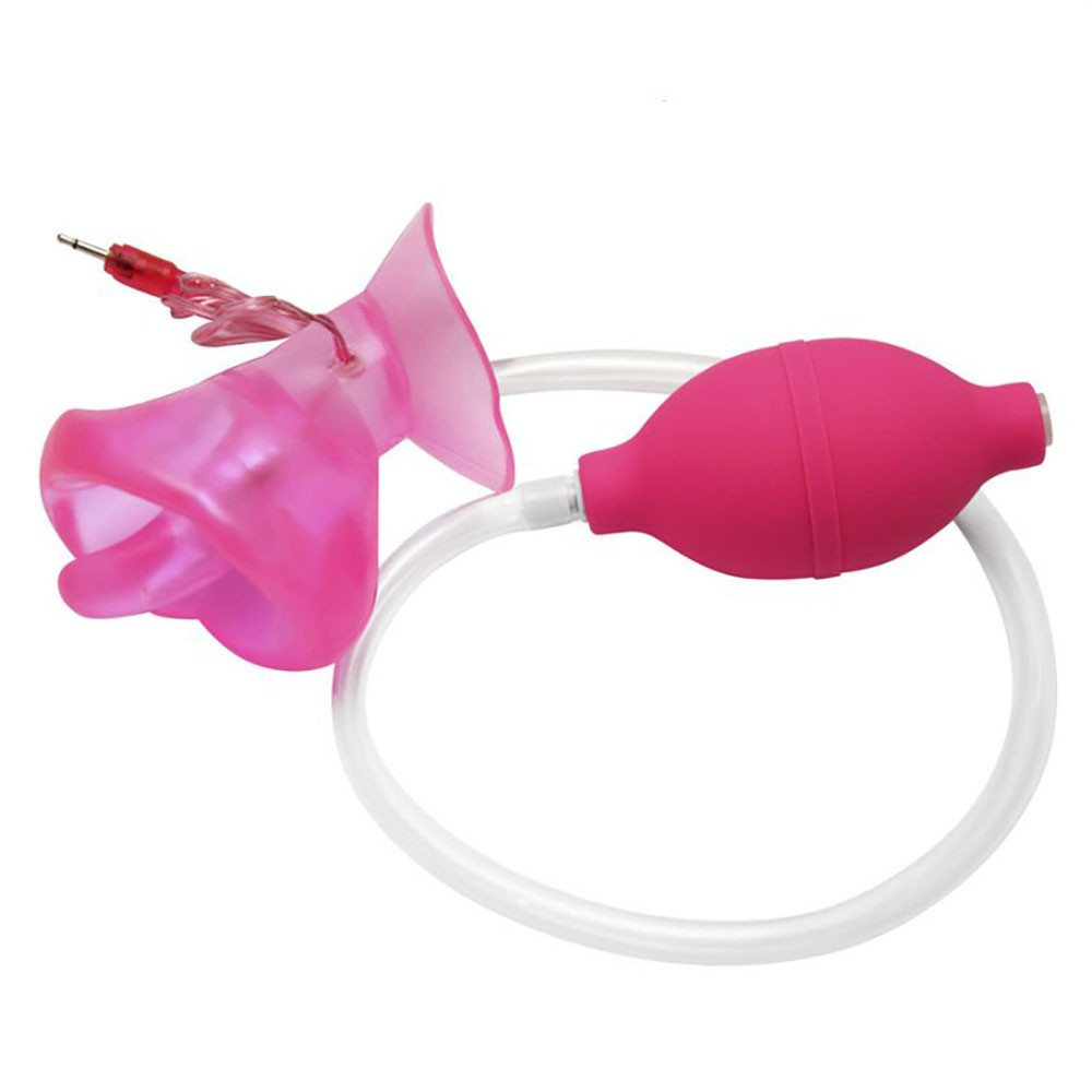 Bomba Vaginal Multivelocidade Rosa com Bomba de Suc��o Manual e Controle com Fio com detalhes do controle com fio