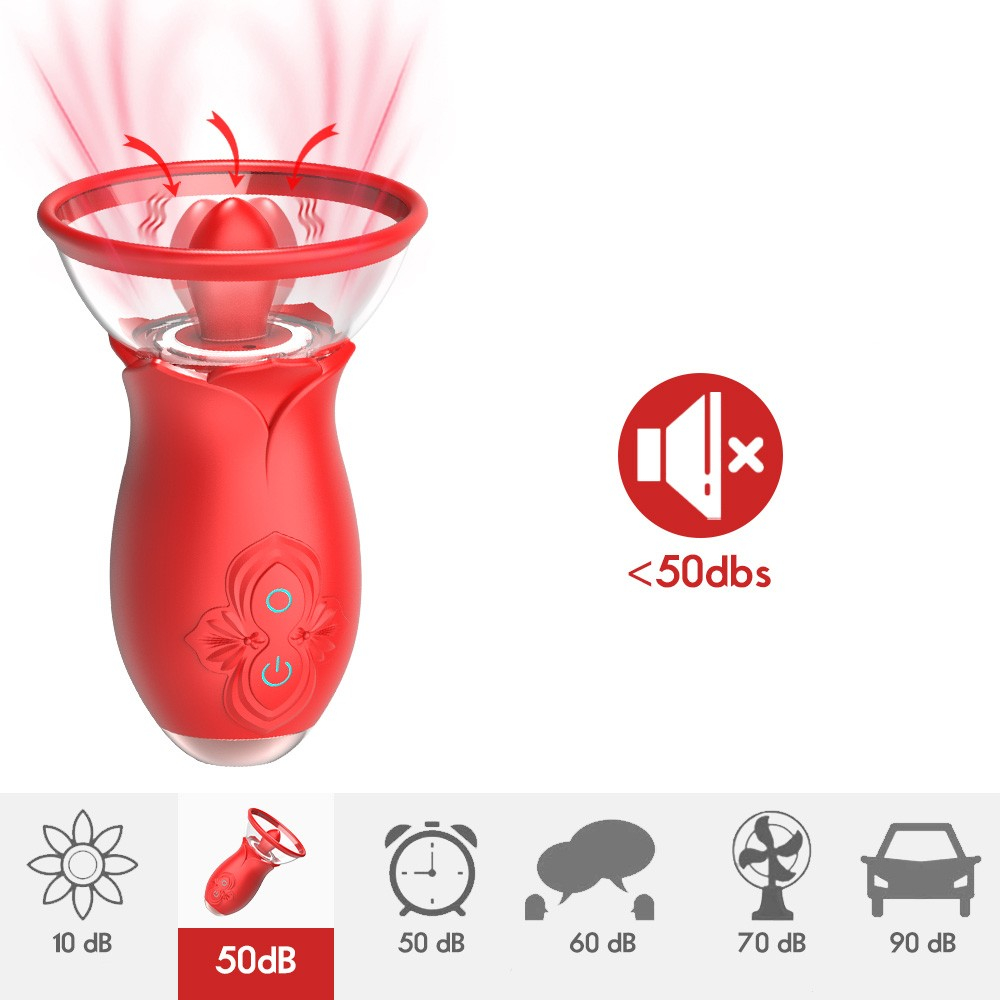 Sugador de Clit�ris com Lingua Vibrat�ria Estimuladora Recarreg�vel Vermelho | Foto 04