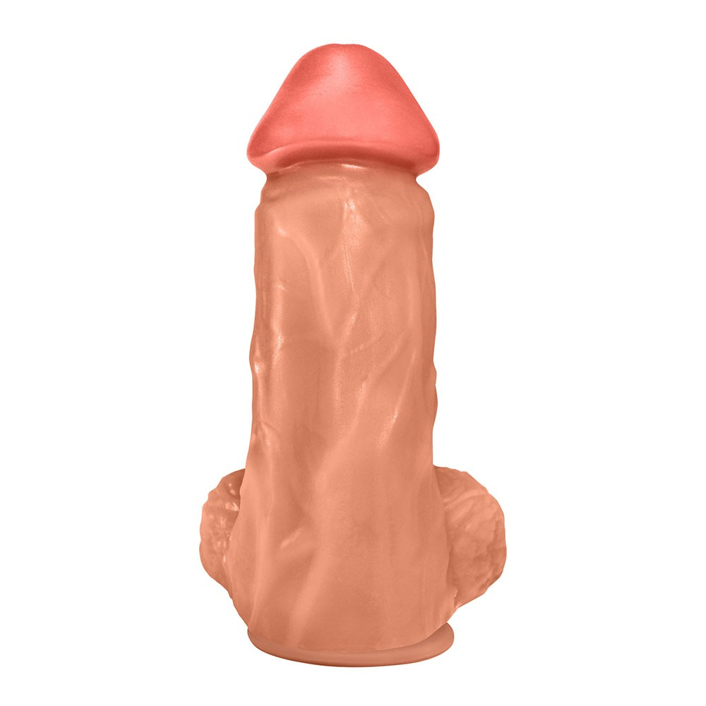 P�nis Real�stico Flex�vel com Escroto e Ventosa Cumaru 19 x 6cm Bege | Foto 03